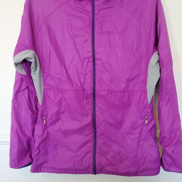 Marmot Windbreaker Rain Jacket Women M Full Zip Trail Wind Hoody Hiking Packable - Picture 5 of 16